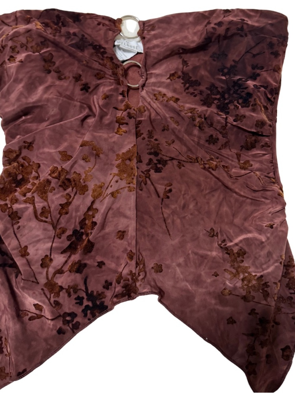 Women's Mauve Floral Velvet Jumpsuit